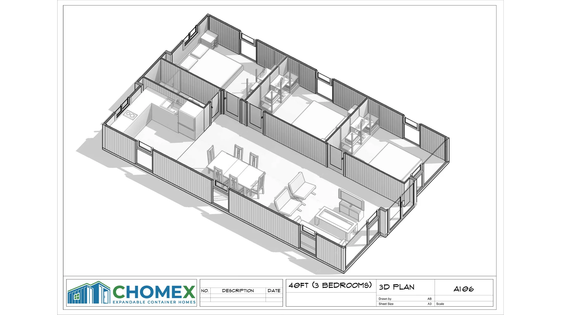 40ft Expandable Container House: